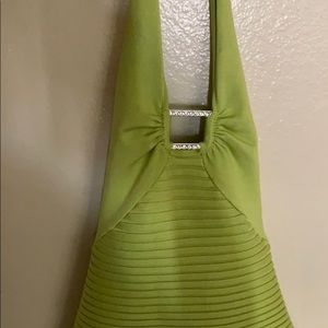 90s halter top- lime green